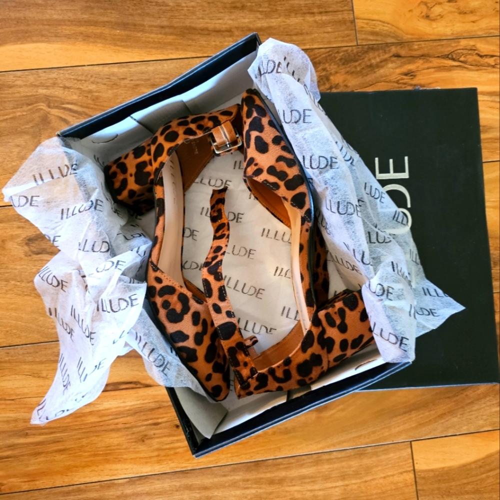 Illude Leopard Suede Heels